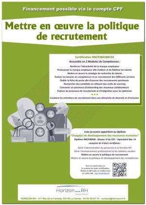 Mettre en œuvre la politique de recrutement