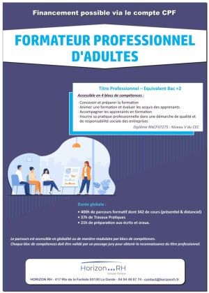 Titre professionnel : Formateur d'Adultes